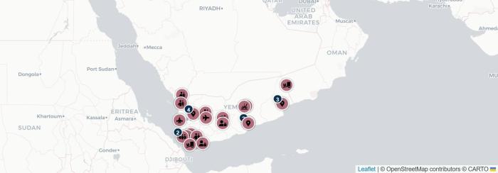 الخارطة التفاعلية: رصد أسبوعي للأحداث الأمنية والعسكرية في اليمن