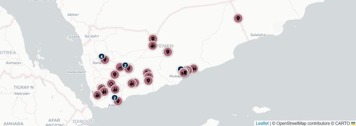 الخارطة التفاعلية: رصد أسبوعي للأحداث الأمنية والعسكرية في اليمن